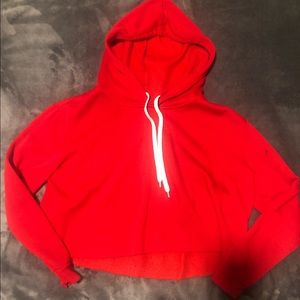 RED CROPPED HOODIE